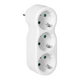 Rozgałęźnik 3x2P+Z "bałwanek" z wtyczką górną, Schuko, biały