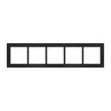 DECO Ramka uniwersalna pięciokrotna - aluminium szczotkowane (ramka: czarna; spód: biały) czarny
