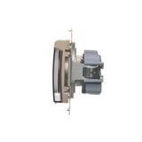 Simon 54 Gniazdo IP44 bez uszczelki16A z. śrub. klapka transp. złoty mat *Wymagana uszczelka ramki