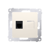 Simon 54 Gniazdo telefoniczne pojedyncze RJ12 kremowy