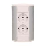Gniazdo meblowe 2x2P+Z, schuko, biało-srebrne OR-GM-9005/W-G(GS) ORNO