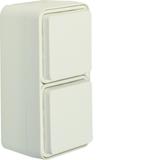BERKER W.1 Gniazdo SCHUKO 2P+Z podwójne pionowe kompletne IP55 biały 47703522 HAGER