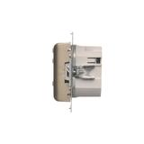 Simon 54 Regulator temperatury z wyświetlaczem z czujnikiem wewnętrznym 16(2) A 230V złoty mat DTRNW.01/44 KONTAKT