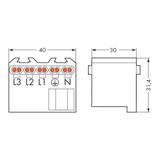 gniazdo wtykowe 2,5 mm2 5-polowe białe ze wspornikiem