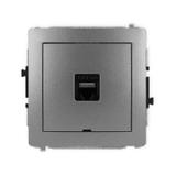 DECO Mechanizm gniazda komputerowego pojedynczego 1xRJ45, kat. 6A, 8-stykowy, bez pola opisowego gra