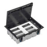 Simon Connect Puszka podłogowa S500 6-modułowa 12x K45 gł. 93mm szary grafit