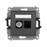 ICON Mechanizm gniazda antenowego poj. typu F (SAT) + gniazda komp. poj. 1xRJ45, kat. 6, 8-stykowy g