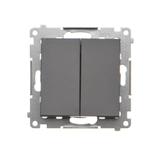 Simon 55 Przycisk zwierny podwójny zwierny bez piktogramu szybkozłączka Grafitowy mat