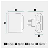 Rozgałęźnik 2-Gniazdowy Usb A+C Biały/Grafitowy Helmo 049401 LEGRAND