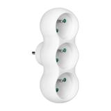 Rozgałęźnik bałwanek 3x2P+Z wtyczka centralna biały OR-AE-13251 ORNO