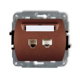 TREND Mechanizm gniazda telefonicznego pojedynczego 1xRJ11 + komputerowego pojedynczego 1xRJ45, kat.