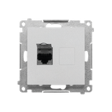 Simon 55 Gniazdo komputerowe pojedyncze RJ45 kategoria 6 ekranowane z przesłoną przeciwkurzową Alumi