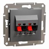 Asfora, gniazdo głośnikowe podwójne, bez ramki, antracyt