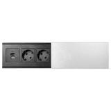 "Gniazdo meblowe z przesuwną klapką i przewodem 1,8m, 2x2P+Z (Schuko), 2xUSB (typ A+C