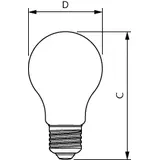 Żarówka LED klasa A 7,3W=100W 1535lm 4000K barwa neutralna kulka 7,3-100W E27 840 A60 FR GUE Szkło m