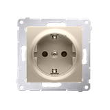 Simon 54 Gniazdo Schuko z przesłonami 16A szybkozłączka złoty mat