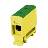 VC05-0193 ,  Złączka szynowa gwintowa AL/CU/ 2,5 - 35 mm2/ TS 35/ 1 tor, 2 otw. zaciskowe, żółto-zie