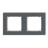 MINI Ramka uniwersalna podwójna z tworzywa grafitowy mat