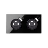 Simon 100 Panel 2-krotny: 2 gniazda z 2 zintegrowanymi ładowarkami USB SmartCharge 21 A czarny