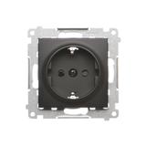 Simon 54 Gniazdo Schuko z przesłonami 16A z. śrub. czarny