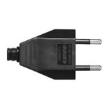 Wtyczka płaska bez uziemienia 2,5A 250V czarny poliwęglan 50 sztuk OR-AE-13241/B/50 ORNO
