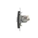 Simon 54 Gniazdo komputerowe pojedyncze RJ45 kategoria 6 ekranowane z przesłoną przeciwkurzową brąz