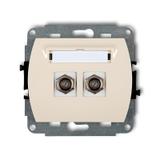 TREND Mechanizm gniazda antenowego podwójnego typu F (SAT) niklowany beżowy