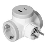 Rozgałęźnik 2P+Z (Schuko) z ładowarką 2xUSB, szary OR-AE-13281(GS)/G ORNO