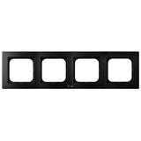 AS Ramka poczwórna do łączników IP-44 - kolor czarny metalik