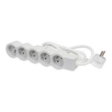 PRZEDŁUŻACZ STANDARD 5X2P+Z, Z PRZEWODEM 3.0 METRA 3X1.5 MM2 - BIAŁY/JASNOSZARY, Legrand