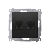 Simon 54 Gniazdo telefoniczne podwójne RJ12 czarny