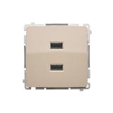 Simon Basic Ładowarka 2 x USB 2.1 A 5V DC 230V beż