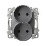 SZAFIR Gniazdo podwójne moduł bez ramki - kolor szary mat