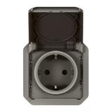 NOWE PLEXO - GN. SCHUKO 2P+Z ZACISKI AUTO MECHANIZM 16 A-250V ANTRACYT 069871L LEGRAND