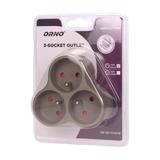 Rozgałęźnik 3x2P+Z szary OR-AE-13134/G ORNO