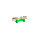 TBG 7x10 Listwa zaciskowa nieosłonięta plastikowy klips na szynę TH-35 zielona/żółta 7x10mm2 103855 NOARK