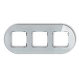 ICON Ramka uniwersalna potrójna okrągła - efekt szkła (ramka: szara; spód: czarny) szary