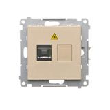 Simon 55 Gniazdo światłowodowe / optyczne pojedyncze SC/APC Szampański mat TGS1.01/144 KONTAKT