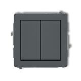 DECO Mechanizm łącznika zwiernego żaluzjowego (dwa klawisze bez piktogramów) grafitowy mat