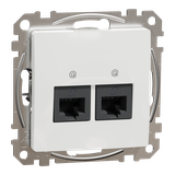 Sedna Design & Elements, gniazdo komputerowe 2xRJ45 kat.5e UTP, białe