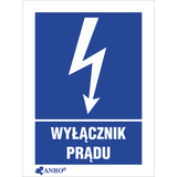 WYŁĄCZNIK PRĄDU  148X210 FOLIA SAMOPRZYLEPNA