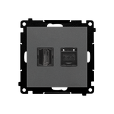 Simon 55 Gniazdo HDMI + RJ45 kat.6 Grafitowy mat TGHRJ45.01/116 KONTAKT