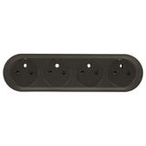 CELIANE - Plakietka gniazda 4 x 2P+Z zespolonego grafitowa, Legrand