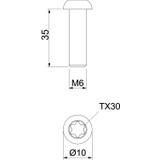 7380T 6x35 V2A, Śruba z łbem okrągłym