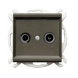 SONATA Gniazdo RTV przelotowe 14-dB - kolor czekoladowy metalik