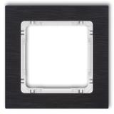 DECO Ramka uniwersalna pojedyncza - aluminium szczotkowane (ramka: czarna; spód: biały) czarny