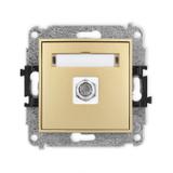 ICON Mechanizm gniazda antenowego pojedynczego typu F (SAT) niklowany złoty