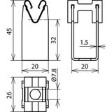 Wspornik DEHNgrip, wys. 32 mm, do drutu 8mm, Cu