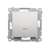Simon 54 Przycisk „światło” z podświetleniem LED 10A szybkozłączka srebrny mat