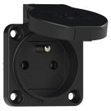 SCHUKO CZARNE 16A IP44 GN.WTYCZ. 104-0SS PCE